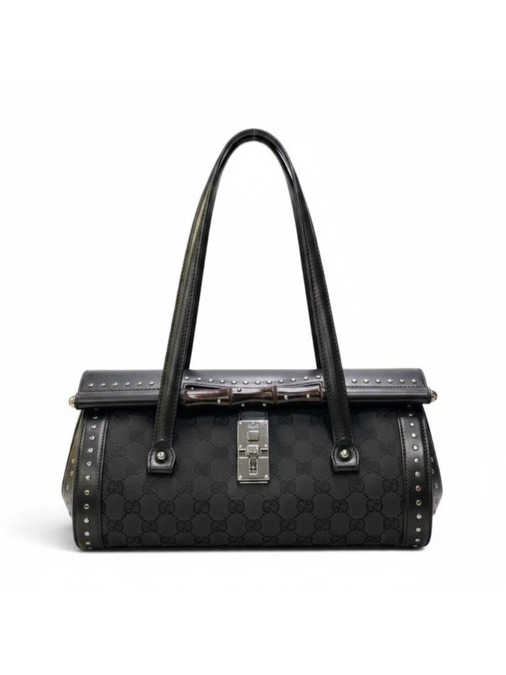 Gucci Tom Ford Era Studded Bamboo Bag Black